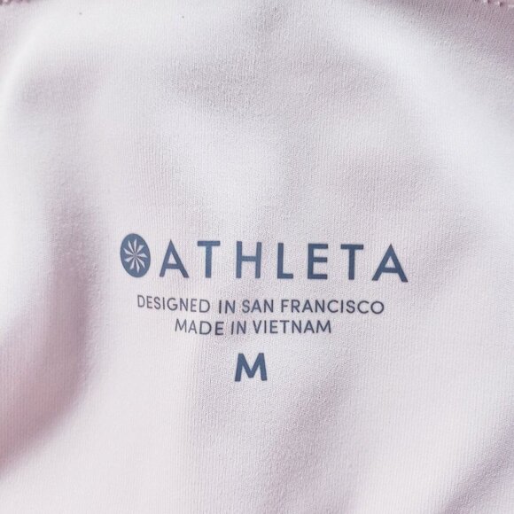 Athleta Eclipse Mesh Crop Leggings Size Medium High Rise Stretch Workout Pink - Picture 8 of 10